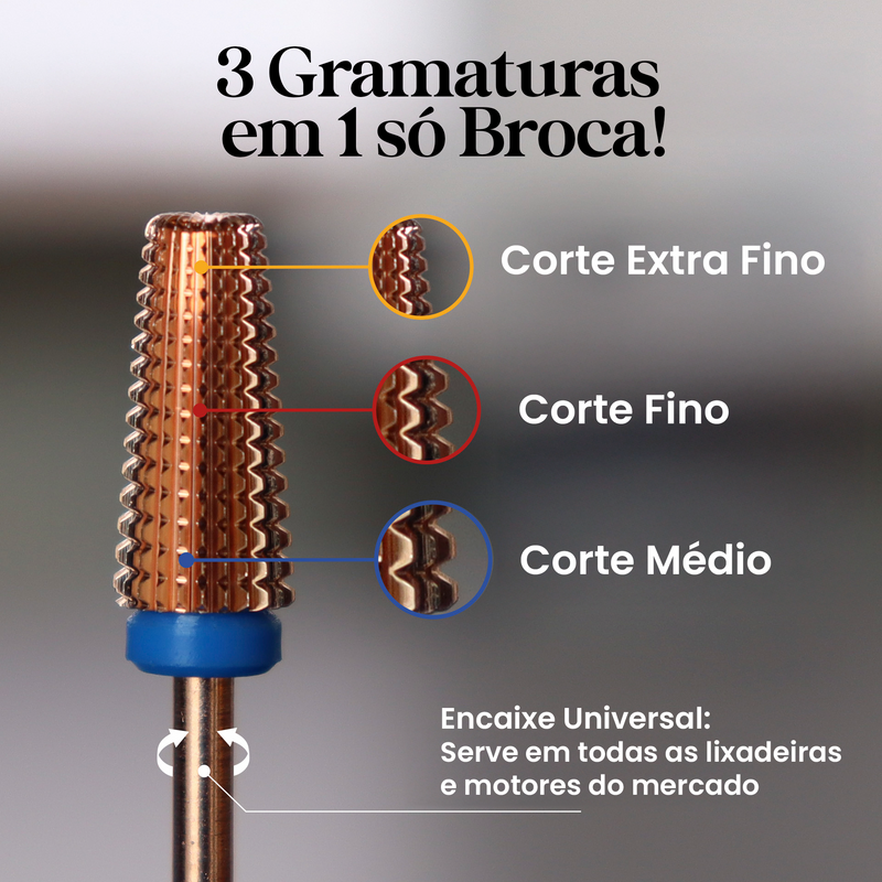 Broca 3 em 1 Premium MARUTIL® - Corte Extra Fino, Fino e Médio