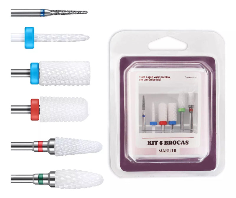 Kit de 6 Brocas MARUTIL® - Cerâmica & Diamantada 718